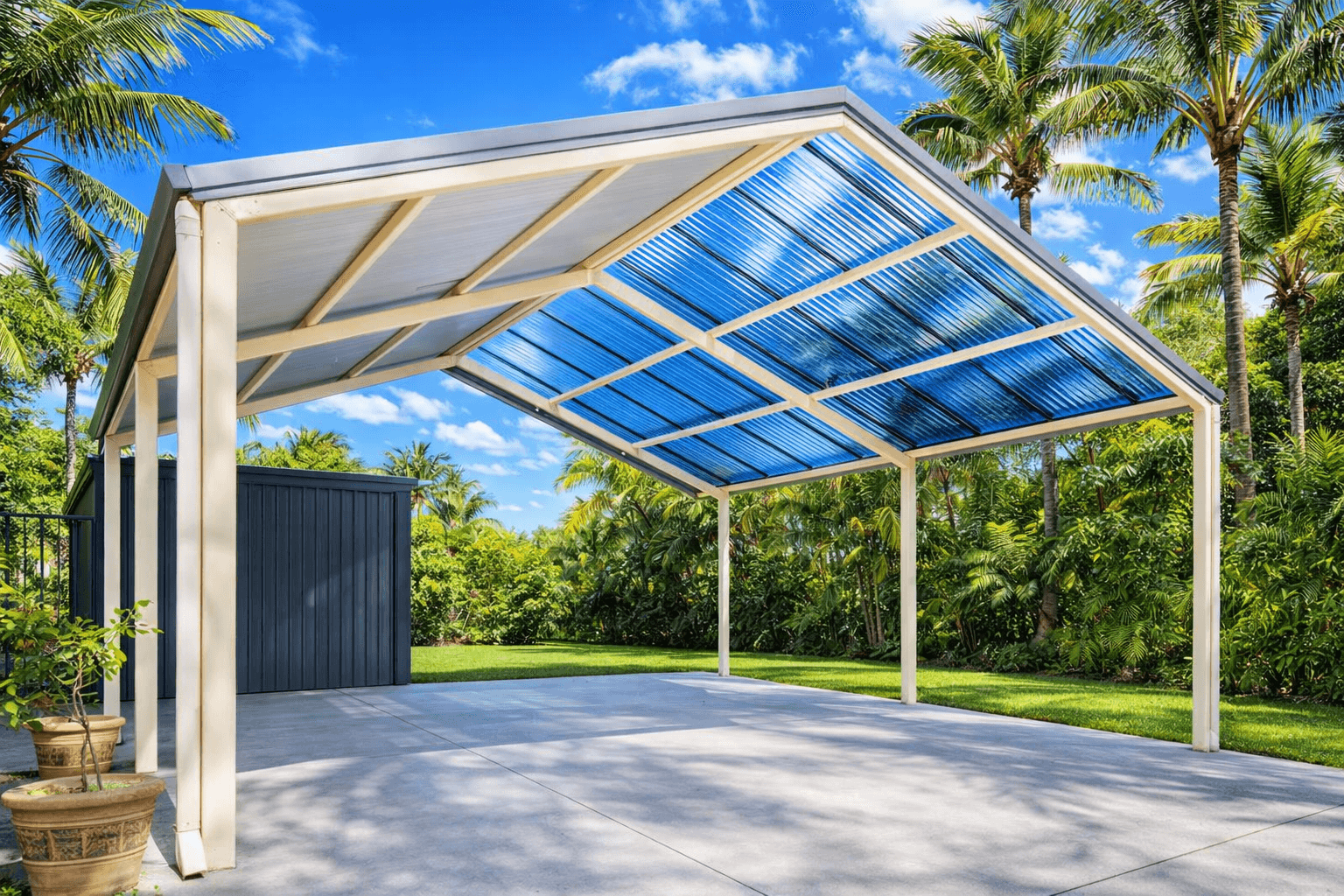 Gable Roof Carport HDR AI Edit